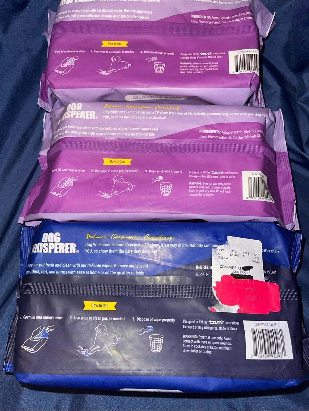 Dog Whisperer Plant-Based Pet Wipes - Lavender & Unscented